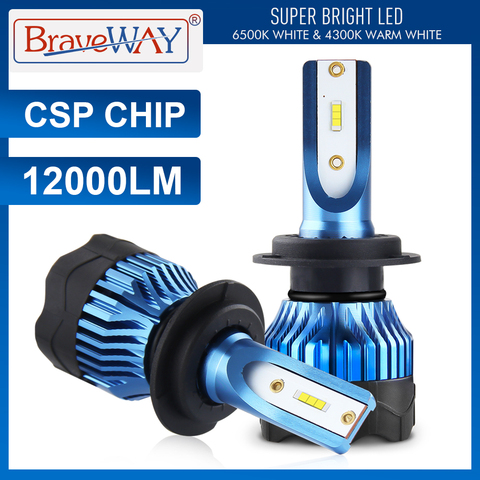 BraveWay-faros LED antiniebla para coche, bombillas Turbo, 12V, H7 H4 H11 H1 9005 9006 60W 12000Lm/PAR, HB3 HB4 H8 H9 H11 ► Foto 1/6