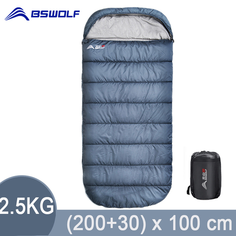 BSWolf-saco de dormir grande para acampar, para invierno, bolsa ancha ligera, tamaño largo para descanso de adultos, senderismo ► Foto 1/5