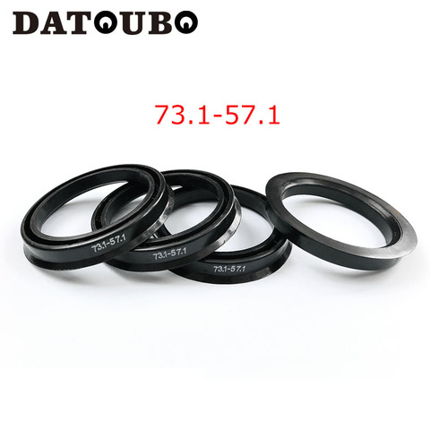 DATOUBO-Rueda de coche de material plástico negro, 4 unids/lote, 73,1-57,1mm, 73,1-56,1mm, anillos céntricos, accesorios para coche ¡Precio de Venta al por menor! ► Foto 1/6