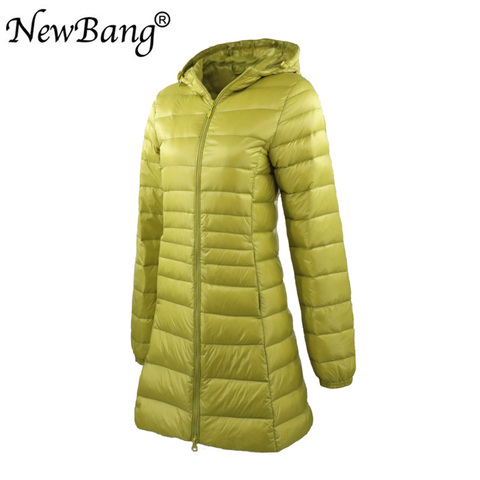 NewBang-Chaqueta de plumón largo con capucha para mujer, chaqueta ultraligera de invierno, abrigos de talla grande, 7XL, 8XL ► Foto 1/6