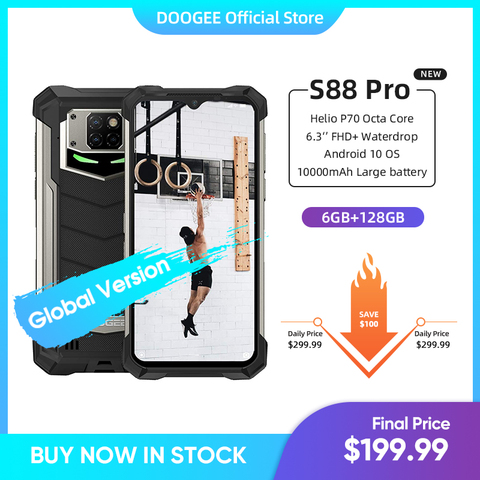 DOOGEE-teléfono inteligente S88 Pro IP68/IP69K, resistente, 10000mAh, Helio P70, Octa Core, 6GB RAM 128GB ROM, Android 10 OS ► Foto 1/6