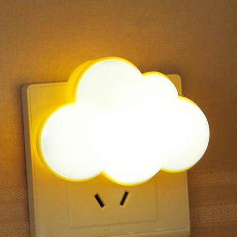 WoodPow-Sensor de luz nocturna de Control en forma de nube, enchufe de la UE y EE. UU., lámpara de noche para habitación de bebé, iluminador de regalo ► Foto 1/6