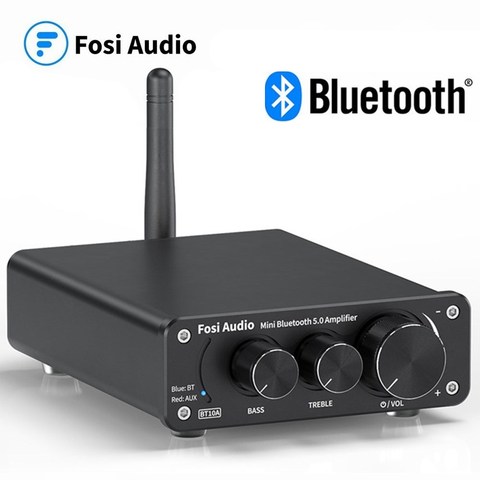 Fosi Audio-amplificador de sonido estéreo, Bluetooth, 2 canales, TPA3116D2, Mini amplificador HiFi Digital para altavoces, 50W, BT10A, agudos y graves ► Foto 1/6