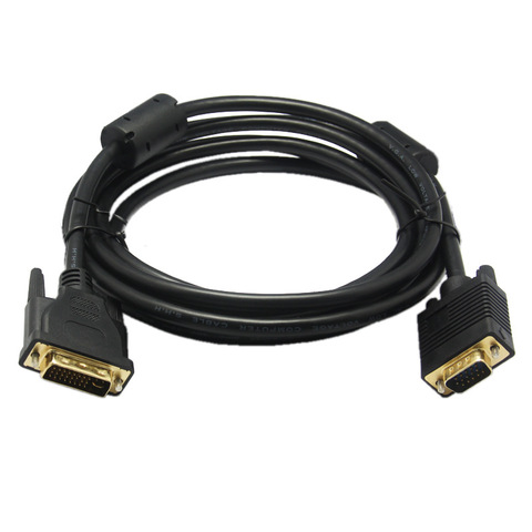 DVI macho a VGA hombre DVI-I Cable 24 + 5 VGA a Cable de conector de Cable para DVI-I a vídeo VGA para HDTV DVD portátil ► Foto 1/6