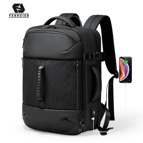 Fenruien Mochila para hombre nuevo Mochilas impermeables para computadora portátil Mochila de carga USB Mochila de viaje de gran capacidad multifuncional Mochila ► Foto 1/6