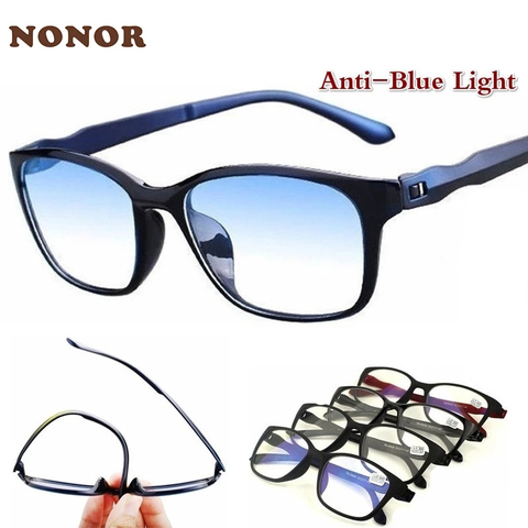 NONOR-gafas de lectura con bloqueo de luz azul para hombre y mujer, anteojos TR90 para ordenador, lector de gafas, 1,5, 2,0 ► Foto 1/6