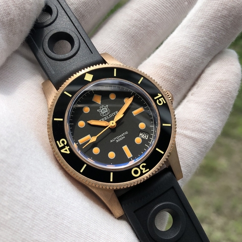 Reloj de bronce Steeldive SD1952S 30ATM Bisel de cerámica resistente al agua NH35 Reloj de buceo de bronce ► Foto 1/6