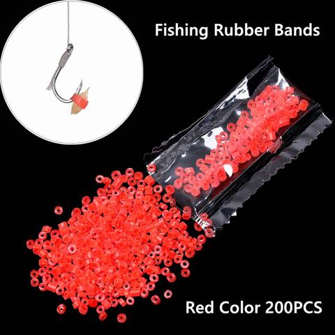 Unids/bolsa de látex rojo duradero, anillo sin procesar, bandas de goma para gusano de sangre, granulador señuelos, cebo, accesorios de aparejos de pesca, 200 ► Foto 1/6