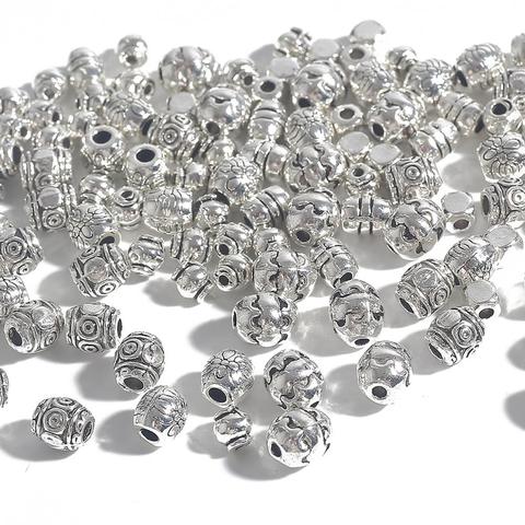 Nekclace-Cuentas espaciadoras sueltas para fabricación de joyas, abalorios de Metal de Color plata antigua tibetana de 2-5mm, accesorios para pulseras DIY, de 20 a 50 Uds. ► Foto 1/6