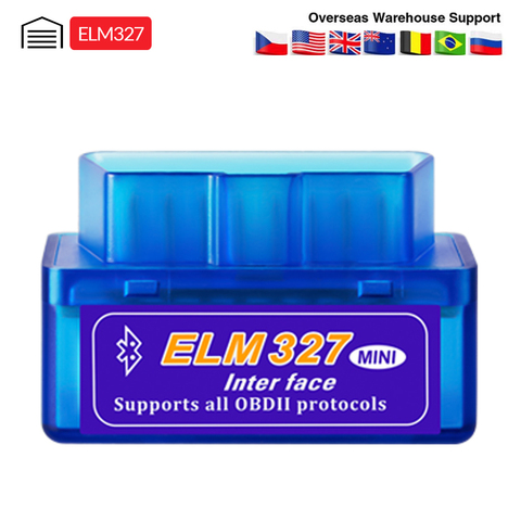 Mini ELM327 Bluetooth 2,0 de interfaz de V2.1 OBD2 OBDII escáner de diagnóstico automático-herramienta ELM 327 para Android par/PC OBD 2 adaptador ► Foto 1/6