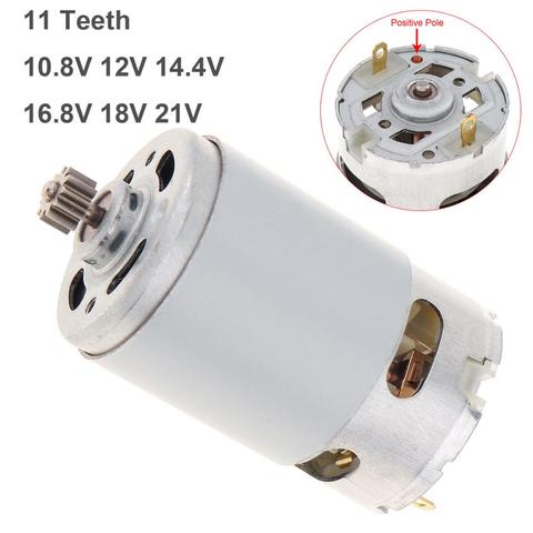 Motor de CC RS550, 10,8 V, 12V, 14,4 V, 16,8 V, 18V, 21V, con dos velocidades, 11 dientes y caja de engranaje de alto par para destornillador de Taladro Inalámbrico ► Foto 1/6