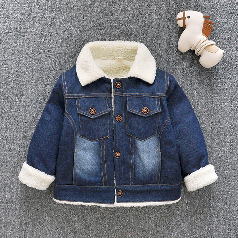 IENENS-abrigo de invierno para niños y niñas, chaqueta de lana, abrigo vaquero ► Foto 1/5