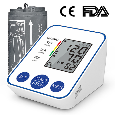 Monitor de presión arterial, tensiómetro digital automático para la parte superior del brazo, esfigmomanómetros de presión arterial con pantalla LCD grande ► Foto 1/6