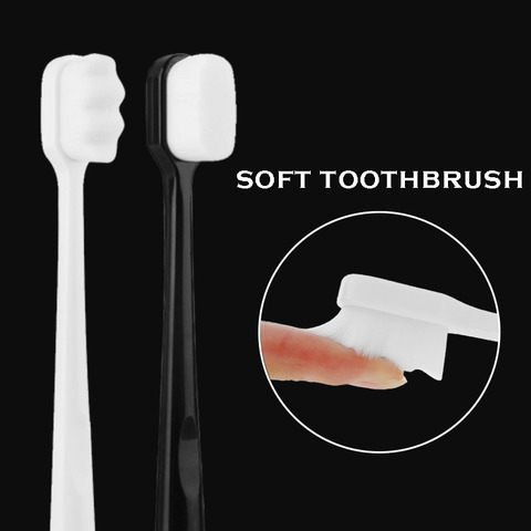 1 Uds Ultra-bien cepillo de dientes 10000 cerdas de fibra suave cepillo de dientes cuidado de salud bucal portátil de viaje Eco amigable Teethbrush ► Foto 1/6
