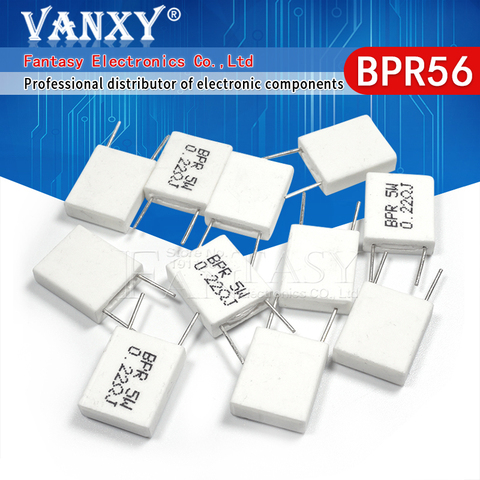 10 Uds BPR56, 5W, 0.001, 0,1, 0,15, 0,22, 0,25, 0,33, 0,5 ohm no inductivo-Cerámica de cemento resistencia 0.1R 0.15R 0.22R 0.25R 0.33R 0.5R ► Foto 1/6