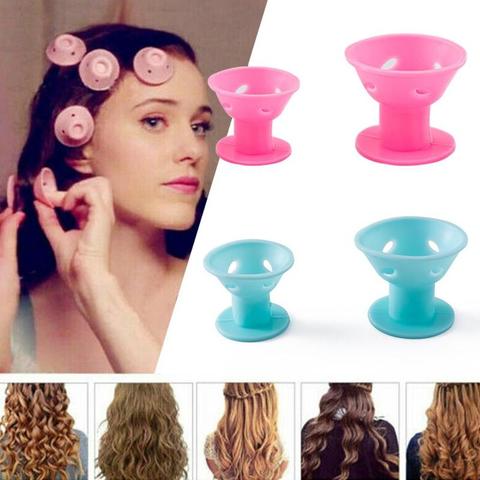 Rodillos de cuidado del cabello mágico de silicona suave sin calor, rizos de volante grande Natural, herramienta de estilismo para cabello de belleza para mujer ► Foto 1/6