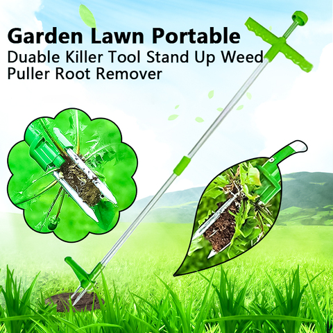 Removedor de raíces herramienta para exteriores garra Weeder portátil de mango largo ligero Manual césped y jardín mango largo de aluminio Stand Up Weeder ► Foto 1/6