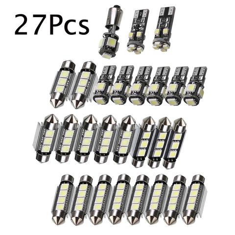 27 unids/set de Mini bombillas LED blancas de alta calidad para Interior de coche Kit de 6000K accesorios para automóviles Mercedes Benz Clase E W211 02-08 ► Foto 1/6