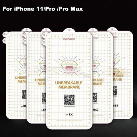 Película de membrana irrompible para iphone 11 pro max, Protector de pantalla para iPhone 11 pro X Xs max 8 7 6s 6 plus, película de hidrogel, 0,15mm ► Foto 1/6