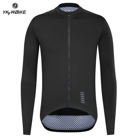 YKYWBIKE-maillot de manga larga aerodinámico para ciclismo, ropa ajustada para ciclismo, manga de tela de malla italiana, color negro ► Foto 1/6