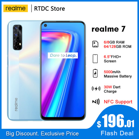 Realme-Smartphone 7 RMX2155, NFC, pantalla FHD de 6,5 pulgadas, 6/8GB RAM, 64/128GB rom, carga de dardos de 30W, 5V/6A, Helio G95, cámara de 48MP, batería de 5000mAh ► Foto 1/6