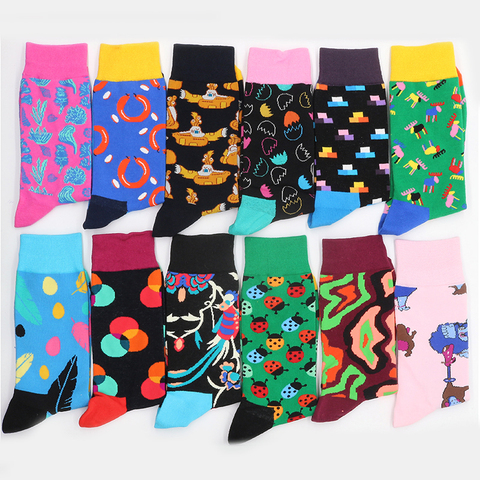 Calcetines de algodón para hombre y mujer, calcetín divertido, cálido, con estampado de animales, Navidad, invierno, envío directo de fábrica ► Foto 1/6