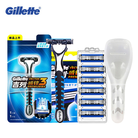 Sensor de Gillette Excel cuchillas de afeitar recargables para hombres Vector3 maquinilla de afeitar de seguridad regalo de la afeitadora de barba cabeza de repuesto afilada ► Foto 1/6