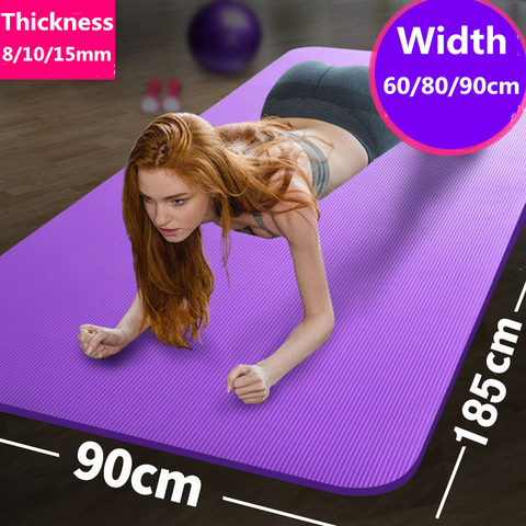 Esterilla de Yoga de 185cm, 15mm, 6 tamaños de grosor, antideslizante, para Fitness, Pilates, ejercicios en casa, almohadilla deportiva para gimnasio ► Foto 1/6