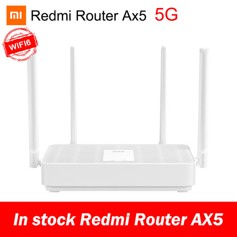 Xiaomi-Router WiFi con 256M de memoria y amplificador de señal, enrutador Redmi AX5 con banda dual OFDMA y amplificadora de 2.4G y 5GHz, herramienta de hogar inteligente IoT 4, modelo 6 1800 5-Core, nuevo ► Foto 1/6