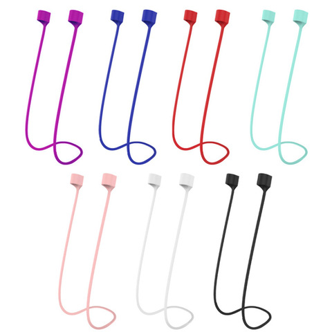 Soporte de cuerda de silicona antipérdida para auriculares, para Apple iphone X, 8, 7, AirPods, inalámbrico, Bluetooth, correa para el cuello ► Foto 1/5