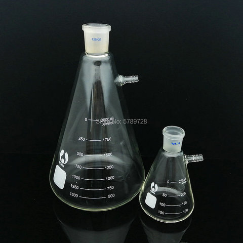 1 Uds 25ml a 2000ml de vidrio vacío molienda boca de filtración de succión frasco filtro de laboratorio botella de botella con la parte superior de la boquilla ► Foto 1/6