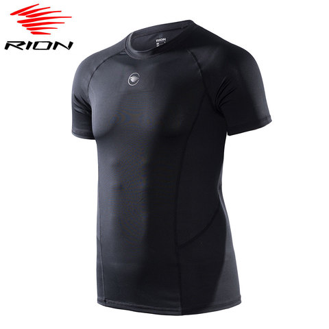 RION-camisetas deportivas de secado rápido para hombre, ropa para correr, entrenamiento atlético, ejercicio, gimnasio, compresión, Tops de entrenamiento ► Foto 1/6