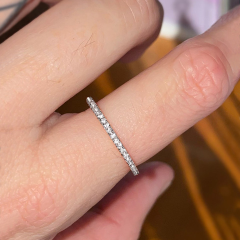 Huitan-anillo DE BODA DE CIRCONIA blanca brillante para mujer, sortija fina, diseño Simple, joyería llamativa, venta al por mayor ► Foto 1/6