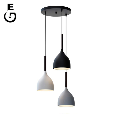 Luces LED colgantes modernas, lámparas colgantes de madera sólida E27 de estilo nórdico minimalista, accesorios de iluminación para restaurante y cocina ► Foto 1/6