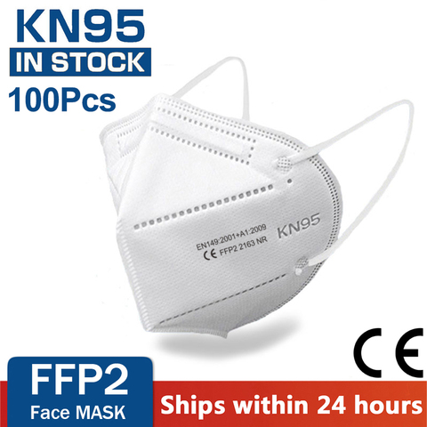 Mascarilla KN95 con filtro de seguridad, máscara facial antipolvo FFP2, respirador KN95, reutilizable, protector KN 95, FPP2, 5-100 Uds. ► Foto 1/6