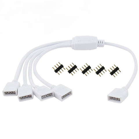 Cable conector RGB de 4 pines 1 a 2 3 4 puertos Cable divisor de extensión LED para tira LED RGB con 4 clavijas ► Foto 1/6