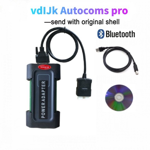 Negro vdijk autocoms pro OBD2 OBDII del camión del coche herramienta de diagnóstico de interfaz para delphis vd DS150E por detector de adaptador vd tcs cdp ► Foto 1/6