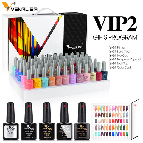 Venalisa nuevo 60 color VIP kit de esmalte de uñas de gel de esmalte de vernish color gel polaco para arte de uñas Diseño conjunto de uñas de gel kit de aprendizaje ► Foto 1/6