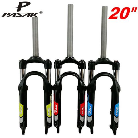 PASAK-horquilla para bicicleta de montaña, amortiguador/bloqueo ajustable Duro y suave, bicicleta plegable de 20 