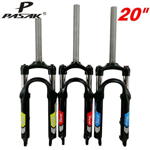 PASAK-horquilla para bicicleta de montaña, amortiguador/bloqueo ajustable Duro y suave, bicicleta plegable de 20 