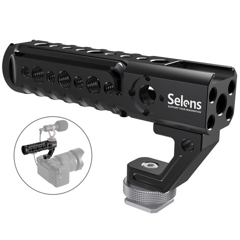 Selens-empuñadura superior Universal con placa de zapata fría, para monitores digitales de carcasa de camara Dslr, micrófono LED, soporte para zapata ► Foto 1/6