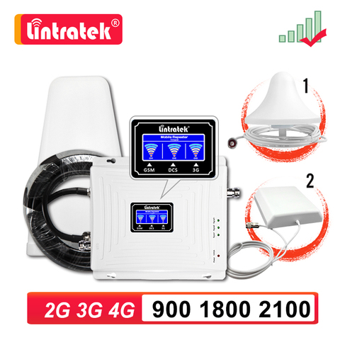 Lintratek 2G 3G 4G amplificador de señal GSM DCS 900 LTE 1800 2100 WCDMA UMTS 3G 4G repetidor de celular Internet Smartphone amplificador 50 ► Foto 1/6