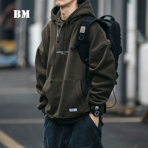 Sudadera con capucha de lana de alta calidad para hombre, ropa informal japonesa de Hip-Hop, jersey de pareja coreana, abrigo Harajuku ► Foto 1/1