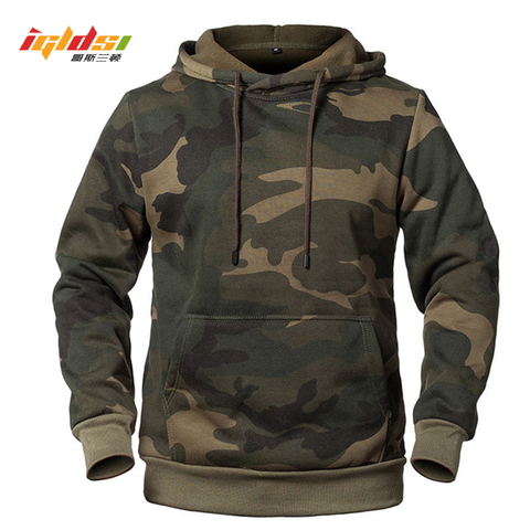 Sudadera con capucha de camuflaje para hombre, abrigo de lana militar a la moda, estilo Hip-hop, talla US/EUR, Otoño e Invierno ► Foto 1/6