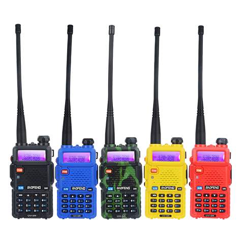 Baofeng-walkie-talkies de doble banda, UV-5R, VHF, UHF, UV 5R, radio bidireccional, con funda protectora de cuero manos libres ► Foto 1/6