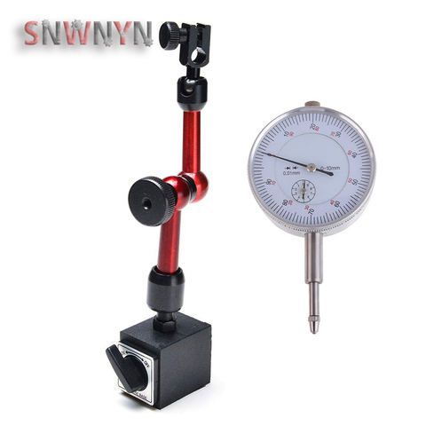 Soporte magnético Universal para calibración de equipos, Mini Base de alta calidad con indicador de prueba de Dial de 0-0,08/10mm ► Foto 1/6