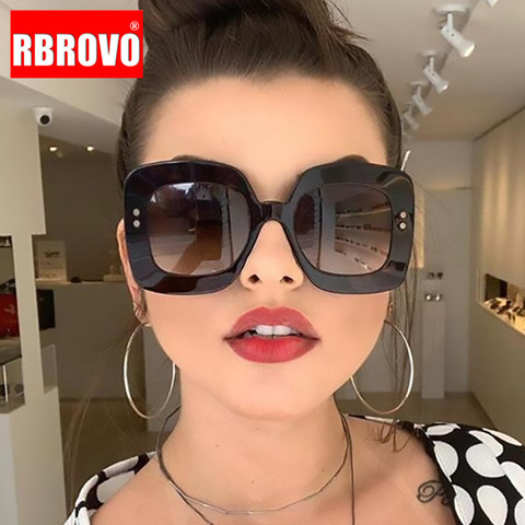 RBROVO-gafas De Sol cuadradas Retro para mujer y hombre, anteojos De Sol De lujo, De tamaño grande, Estilo Vintage, 2022 ► Foto 1/6