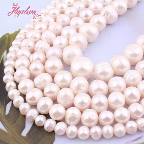 Cuentas de perlas de agua dulce blanca Nearround de 6-7,7-8,8-9mm, cuentas de piedra Natural de alto grado para pulseras DIY, fabricación de collares y joyas de 15