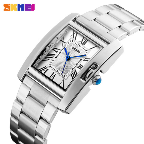 Azul del reloj SKMEI marca de lujo reloj de cuarzo impermeable reloj de las mujeres de acero completo de las señoras de moda de las mujeres pulsera de reloj feminino 1284 ► Foto 1/6