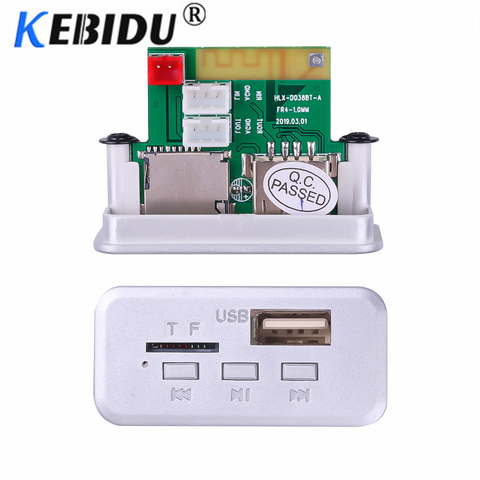 Kebidu 12V Mini inalámbrico Bluetooth 5,0 MP3 decodificador de Audio para MP3 WMA USB FM TF Radio AUX entrada para Radio de coche ► Foto 1/6